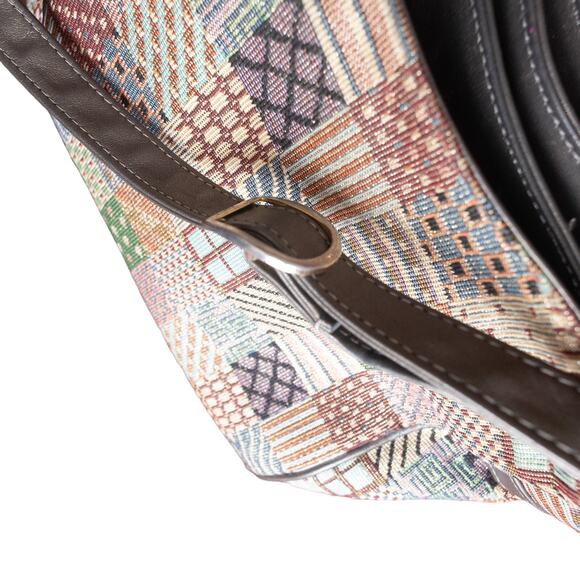 SAS Vintage Patchwork Canvas Shoulder Bag Medium - Picture 7 of 9